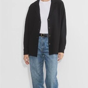 Aritzia Wilfred Freeform Crepe Top Blazer Black Size Small EUC